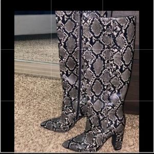 Leather snake skin boots!